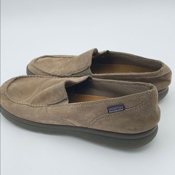 Patagonia Men's Tan suede slip on Loafers size 11.5 - Picture 8 of 11